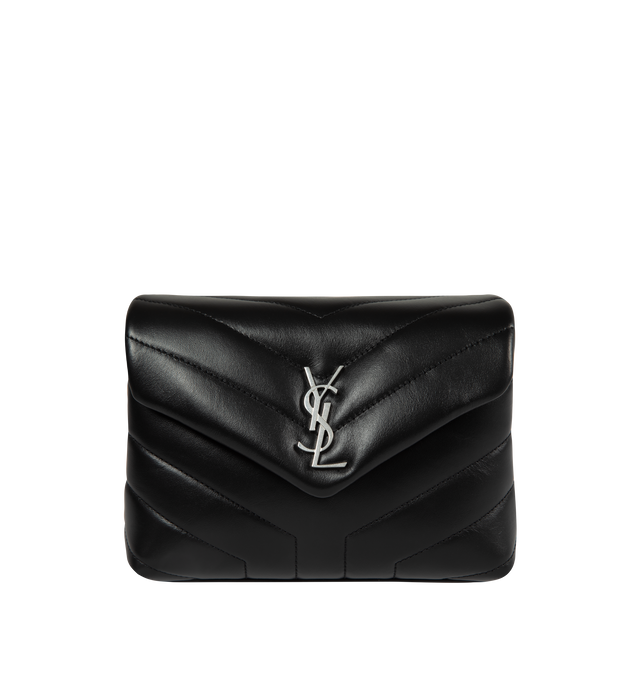Image 1 of 3 - BLACK - SAINT LAURENT Loulou Toy Bag featuring quilted leather, two compartments, adjustable and detachable leather strap, grosgrain lining, interior zip pocket and three card slots. 7.9 X 5.5 X 3 inches. 100% calfskin leather.  