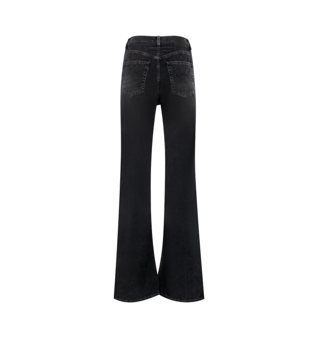 Image 2 of 3 - BLACK - R13 Jane Jean featuring a high rise, a flared leg, 5-pocket styling, button closure and zip fly. 98% cotton, 2% polyurethane. 