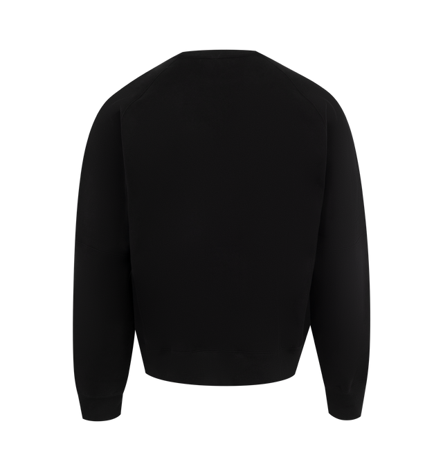 Image 2 of 2 - BLACK - Saint Laurent Men's Oversized fleece sweatshirt made with certified cotton, featuring a crewneck, ribbed trims and SAINT LAURENT patch at the hem. 100% COTTON. Made in France. 