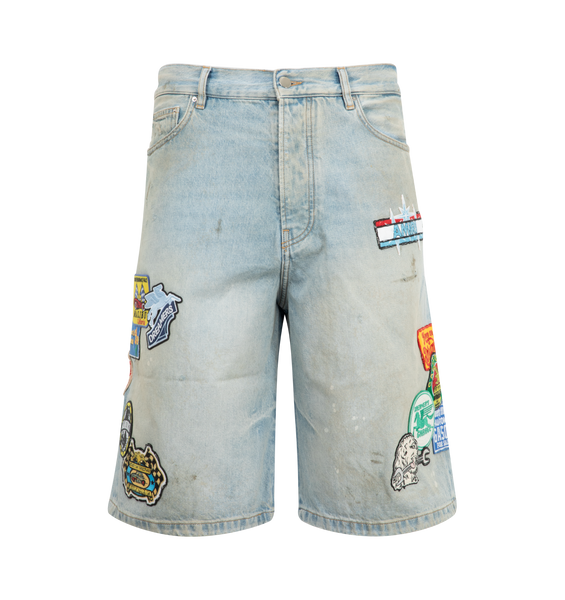 AMIRI Station Patch Repair スリムジーンズ 人気 AMIRI: Black Station Patch Repair Slim Jeans | SSENSE