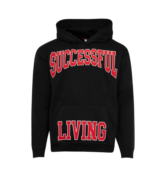 BLACK - DIESEL S-Boxt-Hood-N7 Hoodie featuring flocked logo lettering at the front and hood, contrast stitching, classic hood, drop shoulder, long sleeves, ribbed cuffs, front pouch pocket and ribbed hem. 60% cotton, 40% polyester.