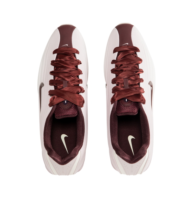 Image 5 of 5 - RED - NIKE Shox Z SE Sneaker featuring a slim, low-profile shape, textile upper, synthetic leather accents, Nike Shox columns, modified, circular Waffle outsole, foam midsole and rubber outsole. 
