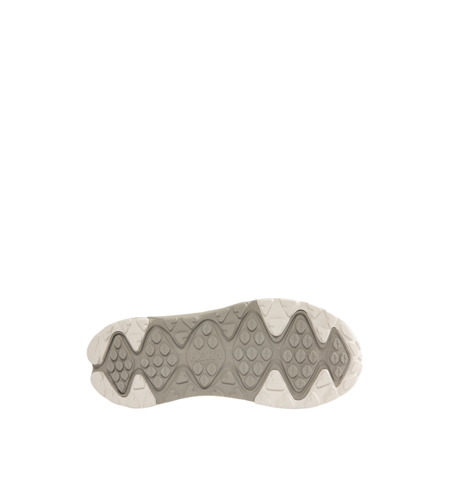 Image 4 of 5 - GREY - HOKA Ora Primo EXT Shoe featuring a suede upper, G-hook closure that cinches down reflective webbing, scratch rubber toe and heel details, metal hardware, neoprene collar lining and dual-layer EVA midsole. 