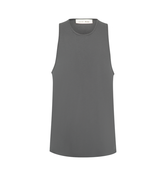 Image 1 of 2 - GREY - Fear of God Mens Essential Tank is crafted from a soft knit for elevated comfort. Features a sleeveless silhouette, ribbed construction, and a classic crew neckline.  