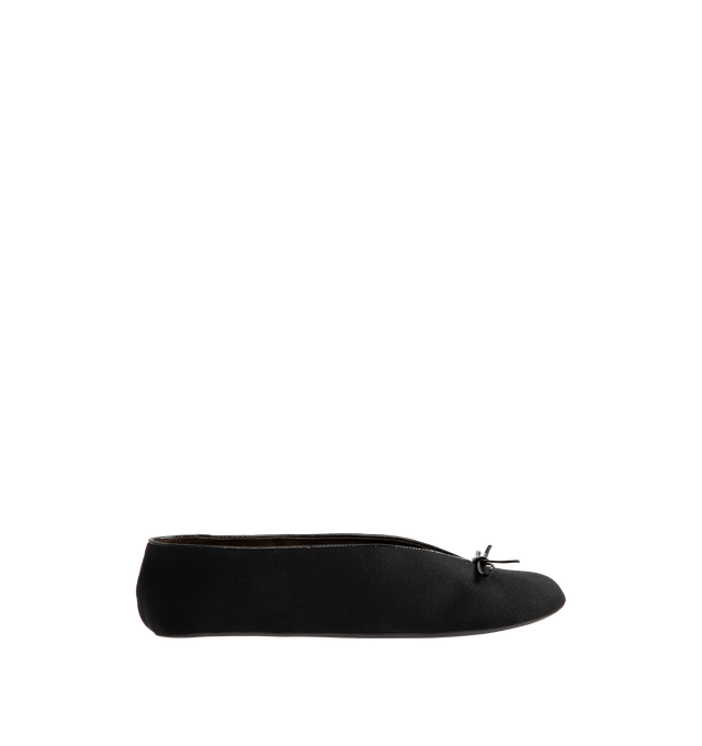 Image 1 of 4 - BLACK - THE ROW Fay Flat Shoes featuring slip-on shoe in soft nappa leather with oval toe, notched v-opening and flexible rubber-coated sole. 100% lambskin leather. Synthetic sole. Made in Italy. 