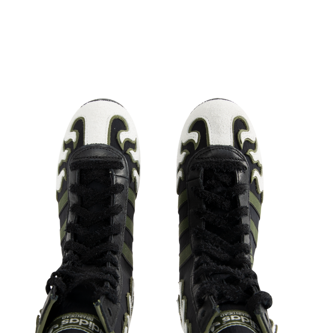 Image 5 of 5 - MULTI - ADIDAS Japan Lo Brain Dead Sneaker featuring a boxing boot style, low-profile sole, nylon suede upper, hairy suede flame details, regular fit, lace up closure, leather lining and rubber outsole. 