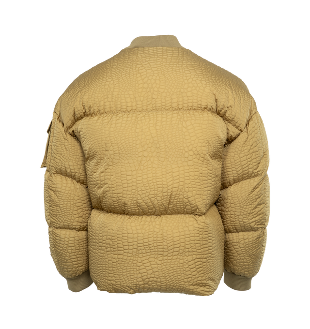 Image 2 of 6 - BROWN - MONCLER GENIUS MONCLER X ROC NATION BY JAY-Z CENTAURUS BOMBER features an elasticated collar, zip closure on the front, one cargo pocket applied on the upper sleeve, procurement badge on the lower part of the sleeve and a straight hem. 100% polyester. 