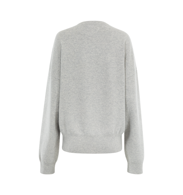 Image 2 of 2 - GREY - EXTREME CASHMERE Tes Sweater featuring a cashmere crew-neck sweater with a comfort fit, dropped shoulders and rib-knitted cuffs and hem. 88% cashmere, 10% nylon, 2% spandex. 