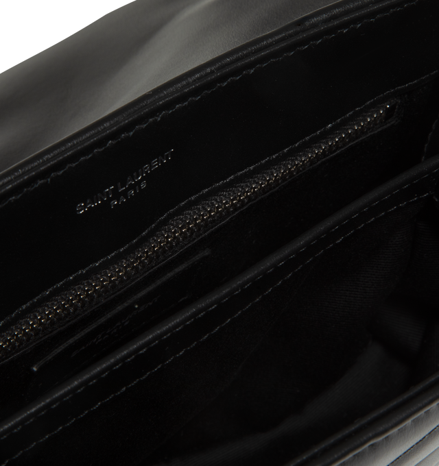 Image 3 of 3 - BLACK - SAINT LAURENT Loulou Toy Bag featuring quilted leather, two compartments, adjustable and detachable leather strap, grosgrain lining, interior zip pocket and three card slots. 7.9 X 5.5 X 3 inches. 100% calfskin leather.  