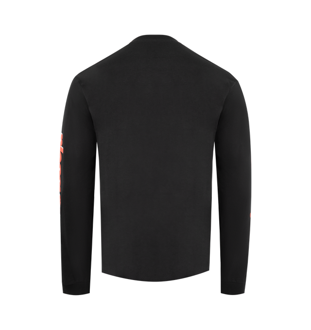 Image 2 of 3 - BLACK - PLEASURES Embrace Long Sleeve Shirt featuring crew neck, long sleeves and graphic on front and sleeves. 100% cotton.  