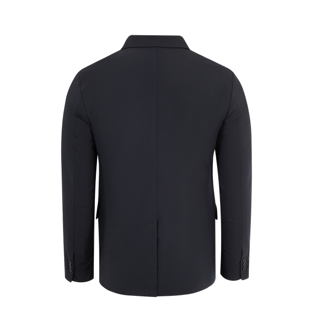 Image 2 of 2 - NAVY - ASPESI Kuki Jacket featuring comfort techno wool flannel jacket, light and soft wad padding, three-button fastening, classic lapels, breast pocket, two flap pockets, central rear vent and slim fit. 53% PL, 43% WV, 4% EA. 