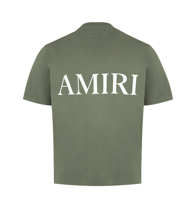 Image 2 of 2 - GREEN - AMIRI MA Core Logo Tee featuring front graphic logo detail, back logo, lightweight jersey fabric, crew neck and short sleeves. 100% cotton. Made in Italy. 