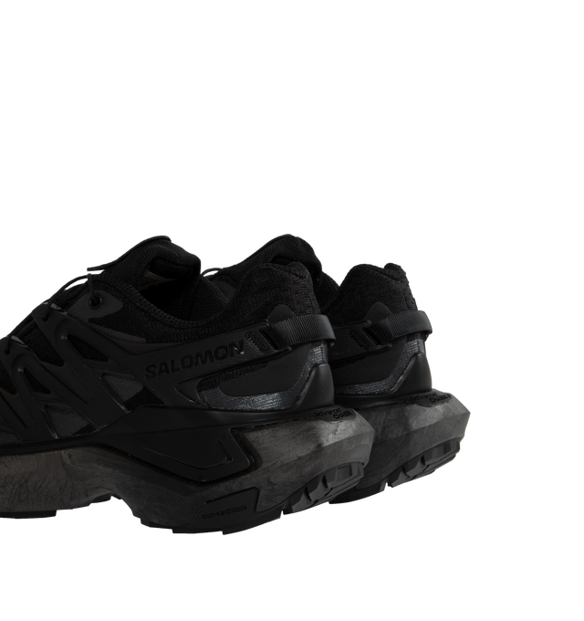 Image 4 of 5 - BLACK - SALOMON XT-6 Advanced Sneaker featuring a mesh base with tonal TPU overlays, quicklace lacing system, Salomon branding is found on the tongue and heel and a lugged Contagrip outsole. 