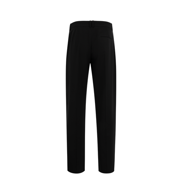 Image 2 of 3 - BLACK - THE ROW Mikeno Pants featuring compact wool with a relaxed silhouette, regular rise, double-pleated front, front and back welt pockets and full length. Wool. Made in Italy. 