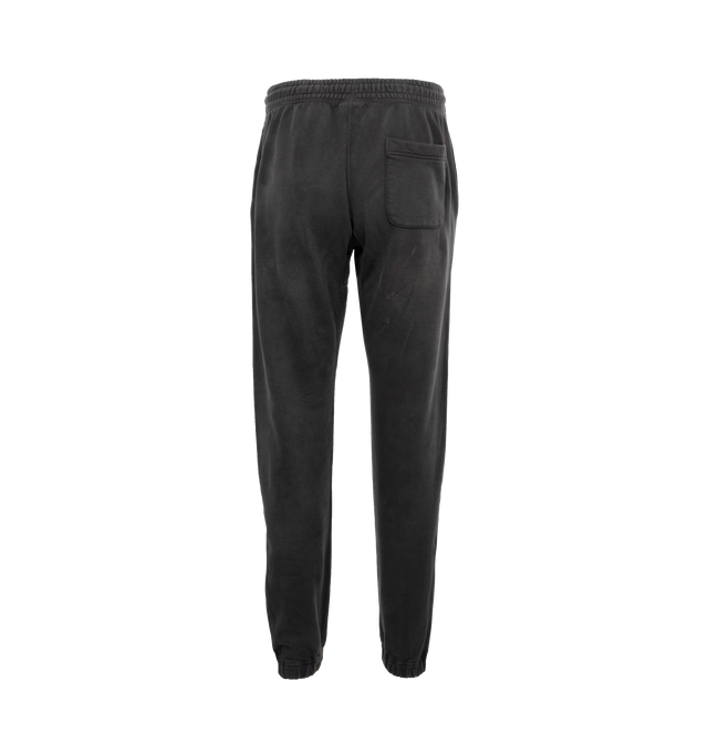 Image 2 of 4 - BLACK - SAINT MICHAEL SAINT ARIES SWEATPANT featuring elastic waistband and cuffs at hem, printed front panel and one back patch pocket. 100% cotton.  