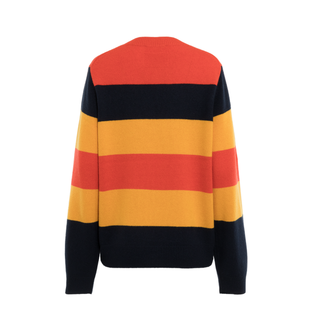 Image 2 of 3 - MULTI - GUEST IN RESIDENCE Stripe Crew featuring oversized fit, ribbed collar, cuff, and hem, Jersey body stitch, integral knitted branding. 100% cashmere.  