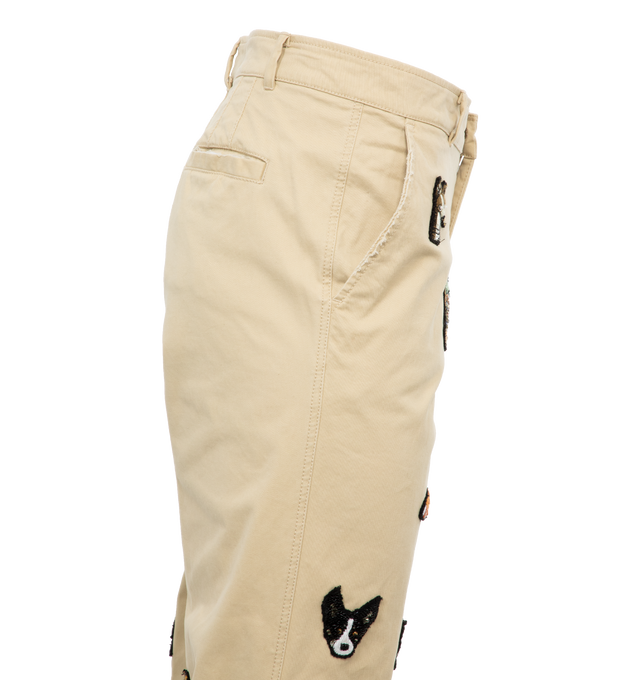 Image 3 of 4 - NEUTRAL - LIBERTINE NOAH'S CHINOS featuring belt loops, back welt pockets, hook-and-eye closure and zip fly. 97% cotton, 3% elastane. 