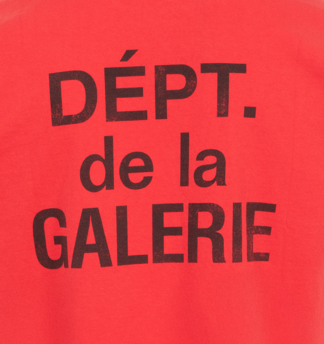 Image 4 of 4 - RED - GALLERY DEPT. French Tee featuring crew neck, short sleeves, chest pocket with logo and logo on back. 100% cotton. Made in USA.  