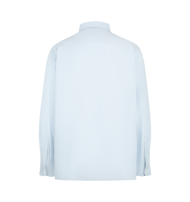 Image 2 of 2 - BLUE - JW Anderson Classic Fit featuring tailored fit, long sleeves, button closure, button down collar and tonal anchor embroidery at the chest. 100% cotton. 