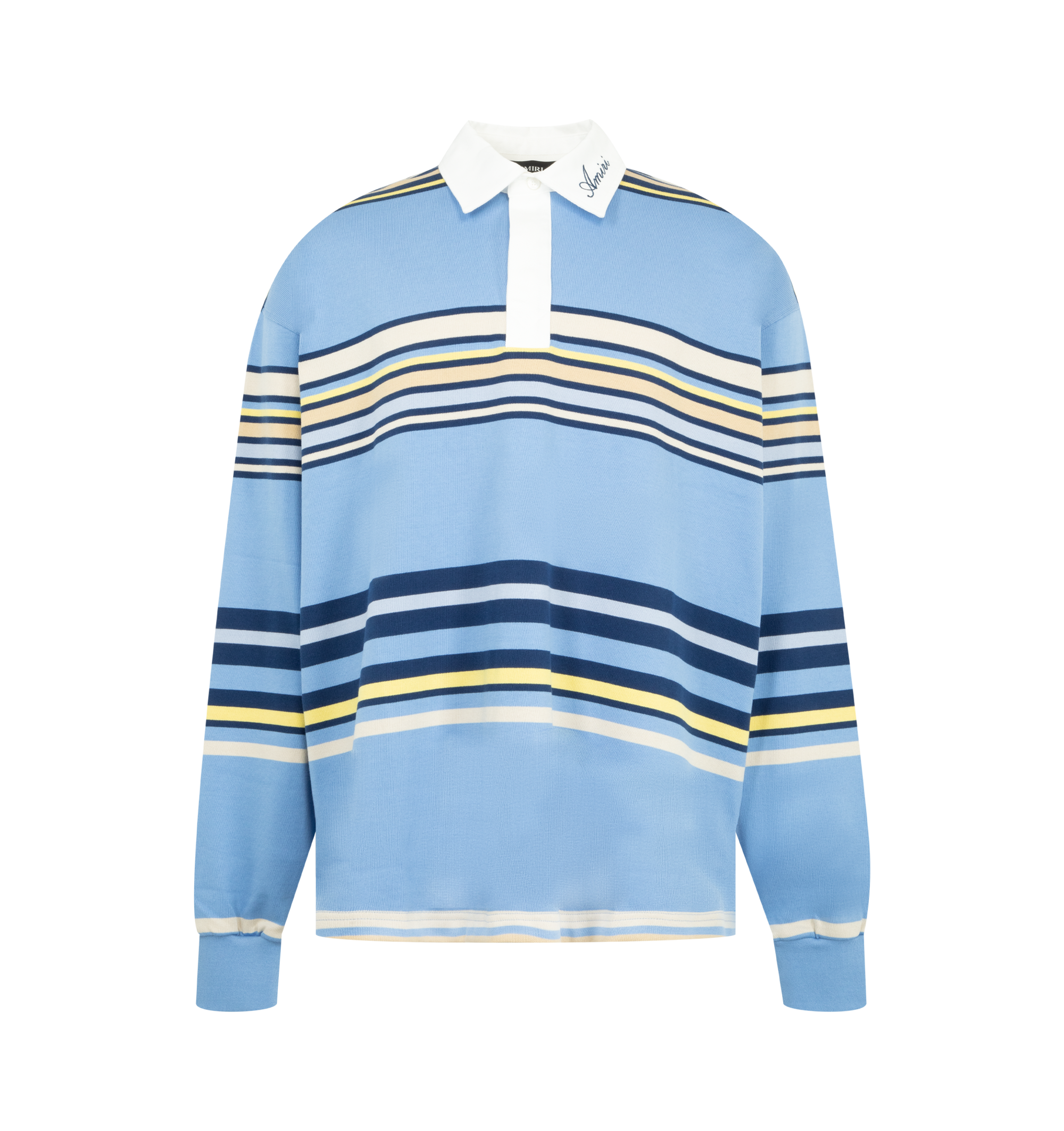 STRIPED OVERSIZED LONG SLEEVE POLO