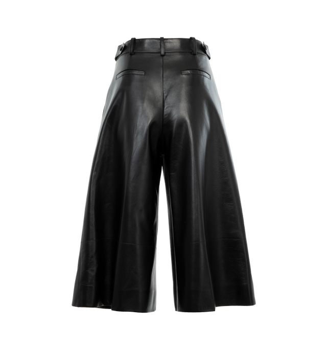 Image 2 of 3 - BLACK - SAINT LAURENT leather Culotte Pants featuring front darts, a wide leg style and knee length. 100% leather. 