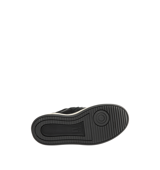 Image 4 of 5 - BLACK - Rick Owens DRKSHDW x Converse TURBOWPN Ox Sneakers featuring low-top, buffed leather, perforated detailing at toe and sides, lace-up closure, logo flag at extended padded tongue, padded collar, logo cutout at sides, buffed faux-leather lining and treaded rubber platform sole. 