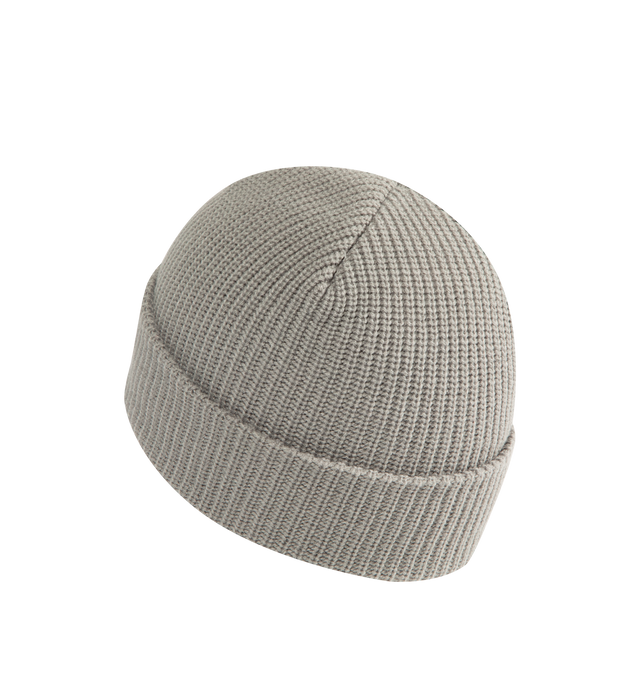 Image 2 of 2 - GREY - PLEASURES Arch Beanie featuring a ribbed beanie, logo embroidery and folded brim.  