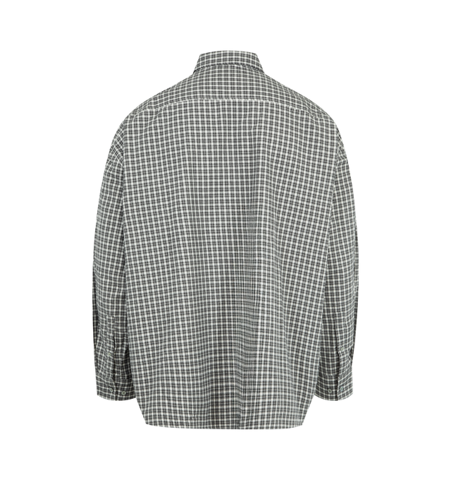 Image 2 of 2 - BLACK - ACNE Washed Flannel Check Shirt featuring cotton flannel, a washed check pattern, oversized fit, point collar, long sleeves, button barrel cuffs, chest patch pocket and button-front closure. 100% cotton. 