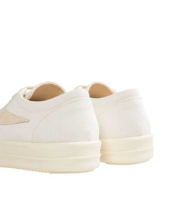 Image 3 of 5 - WHITE - DRKSHDW Vintage Sneaks Sneakers featuring low-top, padded collar, lace up closure, twill lining, treaded rubber sole and contrast stitching. Upper: textile. Sole: rubber. Made in Italy.  