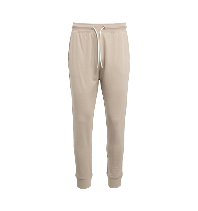 Image 1 of 3 - NEUTRAL - CANADA GOOSE Huron Pants featuring regular-fit, elasticated drawstring waist, elasticated ankle and high-waisted fit. 100% cotton. 