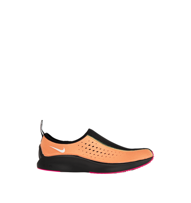 Image 1 of 5 - ORANGE - Nike Women's Air Superfly Slip Neo SP Shoes feature a streamlined, laceless version of the iconic Superfly silhouette, designed for effortless comfort and a sleek modern look. Crafted with a stretchy textile upper, this lightweight style provides a soft, supportive fit, while enlarged ventilation perforations enhance breathability. Finished with Nike Air cushioning for responsive comfort, a foam midsole, and a durable rubber outsole for everyday wear. Main Material: Textile Upper. Cu 