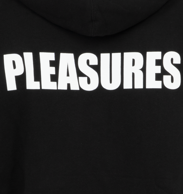 Image 4 of 4 - BLACK - Pleasures Illegal Hoodie has a drawstring hood, a kangaroo pocket, and ribbed trims. 70% cotton, 30% polyester. 