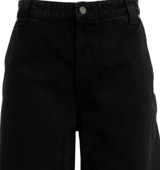 Image 3 of 3 - BLACK - KHAITE Jacob Jean featuring low waist, wide-leg, full length and oversized fit. 100% cotton. 