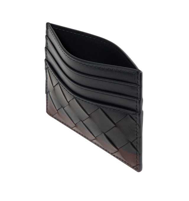 Image 3 of 3 - MULTI - BOTTEGA VENETA Intrecciato Credit Card Case featuring an airbrushed tri-color pattern, intrecciato calfskin leather with a pattern print, six card slots and one central pocket. Lining: calfskin. Made in Italy. 