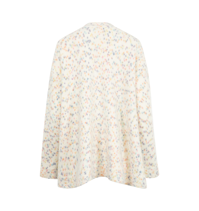 Image 2 of 2 - WHITE - LOEWE Trapeze Cardigan in medium-weight wool and alpaca blend featuring a trapeze silhouette, relaxed fit, regular length, jersey stitch, V-neck, button front fastening and Anagram tufting embroidery placed on the chest. Alpaca, wool, polyami. Made in Italy. 