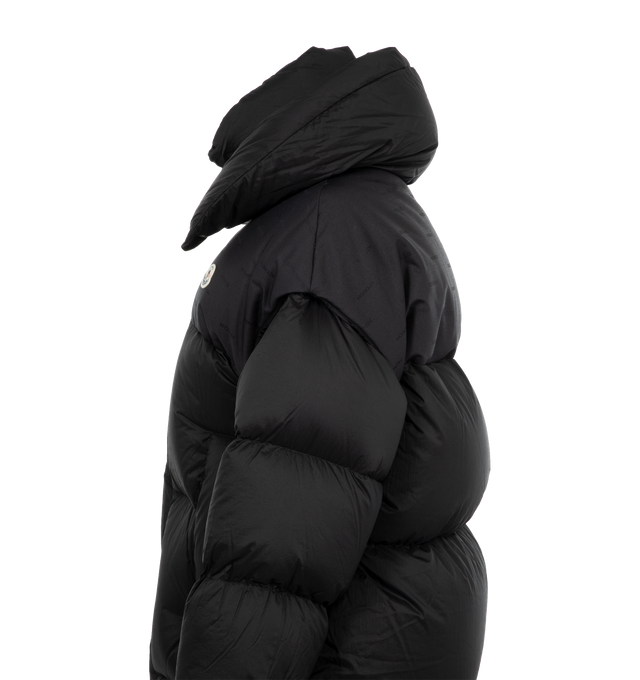 Image 4 of 4 - BLACK - MONCLER GRENOBLE Verone 2 Jacket featuring down-filled, double collar, flap with snap button closure, side welt pockets and snap button cuffs. 100% polyamide/nylon. Padding: 90% down, 10% feather. 