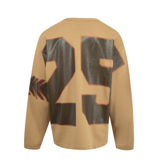 Image 2 of 2 - BROWN - DRIES VAN NOTEN Oversized Graphic Sweater featuring a front graphic print, oversized silhouette, crewneck, drop shoulders, long sleeves and pulls over. 100% cotton. 