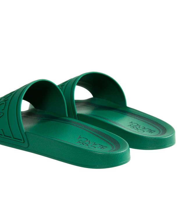 Image 3 of 4 - GREEN - CASABLANCA Logo Pool Slides featuring a slip on design, the house's signature Casablanca logo on its uppers, a sculpted footbed and a textured rubberised sole. 100% rubber. Made in Portugal. 