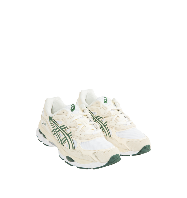 Image 2 of 5 - WHITE - ASICS GEL-NYC Polar Sneaker featuring lace up closure, layered upper construction, rearfoot and forefoot GEL technology, suede and synthetic and fabric upper, fabric lining and rubber sole. 