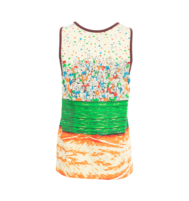 Image 2 of 4 - MULTI - BODE Slugger Tank featuring baseball game graphic with rhinestones, sleeveless and round neck. 100% cotton. 