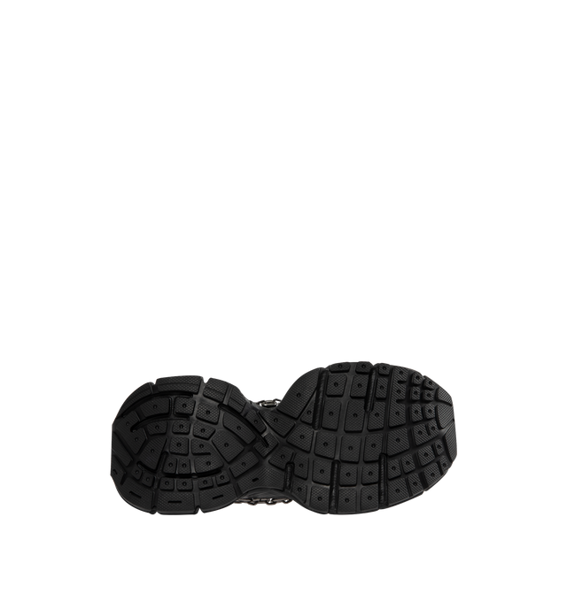 Image 4 of 5 - BLACK - BALENCIAGA 3XL Chain Sneaker featuring worn-out effect, Balenciaga logo at the edge of the toe and at back, embossed size on the upper and at the back of the heel, 3XL rubber branding on the tongue and chain links throughout. Upper: polyurethane, polyester. Sole: rubber, EVA. Insole: foam. 