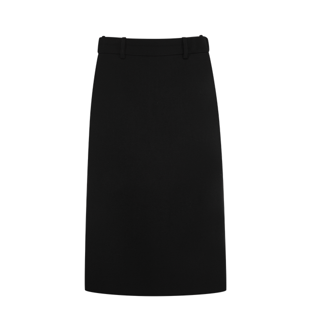 Image 1 of 3 - BLACK - Balenciaga Women's Folded Midi Skort Shorts are crafted from wool and feature a high-waisted silhouette with a midi-length design, a structured waistband, and belt loops. Tailored with a front wrap-style panel and a back welt pocket, this refined skort combines the sophistication of classic suiting with a modern, architectural shape. Main Material: 100% Wool. Lining: 100% Cupro. Made in Italy. 