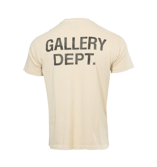 Image 2 of 4 - WHITE - GALLERY DEPT. Work in Progress Tee featuring boxy fit, crew neckline, short sleeves, straight hem and screen-printed branding. 100% cotton. 