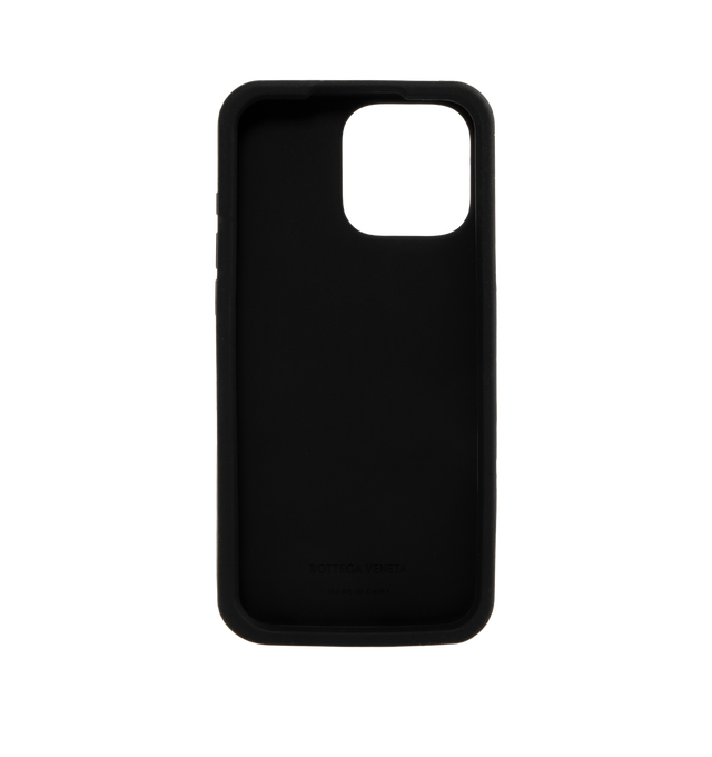 Image 2 of 2 - BLACK - BOTTEGA VENETA iPhone 16 Pro Max Case featuring intreccio rubber silicone. 6.5" x 3.2 x 0.6. 