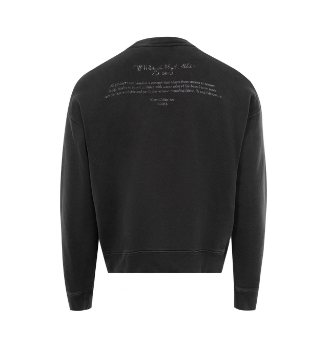 Image 2 of 2 - BLACK - OFF-WHITE Mary Skate Crewneck faded black sweatshirt crafted from 100% cotton with French terry lining. Featuring rib trim, drop shoulder, Renaissance painting motif print on the front with distressed effect, long sleeves and short side slits. 