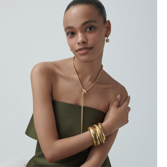 Image 3 of 4 - GOLD - SIDNEY GARBER Domed Cuff: 18K Yellow Gold Domed Cuff, size regular 56MM. Defined by sleek curves and flexible movement. 18k Yellow Gold Approximately 1in Wide.    