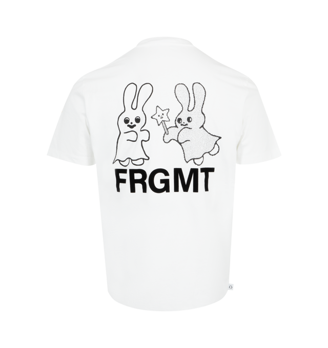 Image 2 of 3 - WHITE - Moncler x FRGMT by Hiroshi Fujiwara collection- Bunny Logo Cotton T-Shirt featuring cotton jersey, ribbed crew neck, short sleeves printed bunny motif and logo details. 100% cotton. 