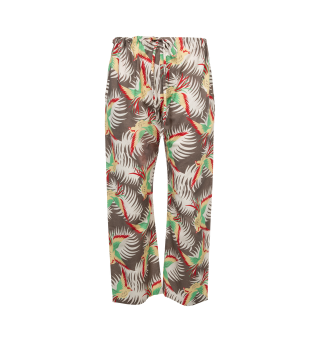 Image 1 of 4 - MULTI - BODE Sun Conure Pajama Pants featuring drawstring waist, wide leg and printed with an oversized tropical-bird pattern. 100% cotton. Made in India. 
