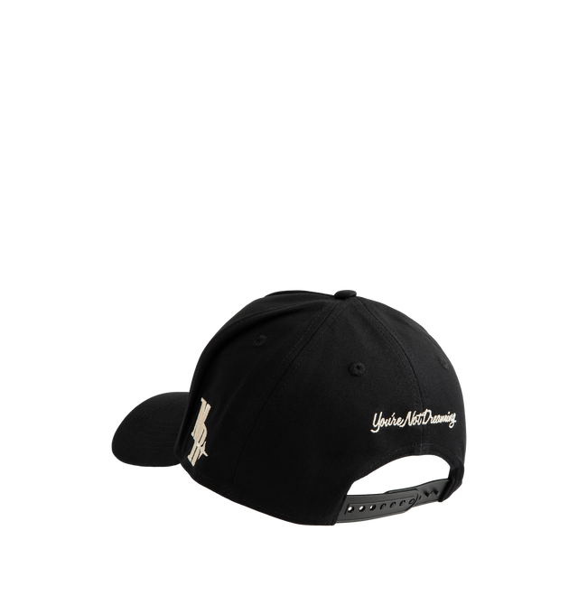 Image 2 of 2 - BLACK - Midnight Rodeo "Chainstitch" Trucker Hat is crafted from cotton twill and features chainstitch embroidery throughout with signature Midnight Rodeo branding and key MR design elements. Designed in a classic trucker silhouette, this style is finished with contrasting snow-white embroidery and an adjustable fit for everyday wear. Main Material: Cotton Twill. 