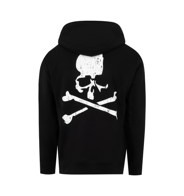 Image 2 of 2 - BLACK - MASTERMIND JAPAN Logo Hoodie featuring logo print on front, skull print to the rear, drawstring hood, drop shoulder, long sleeves, front pouch pocket and ribbed cuffs and hem. 100% cotton. 